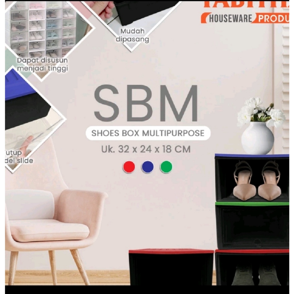 Tabitha Box Sepatu / Kotak Sepatu Lipat / Storage Shoe Box / Rak Sepatu Tumpuk / Box Penyimpanan Tum