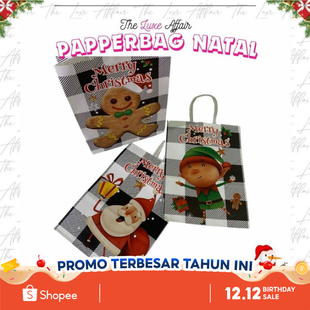 

Paper Bag Natal 21x15 Cm Tas Papper Bag Hampers Kertas Natal Merry Christmas Tas Kertas Karft Hampers Natal