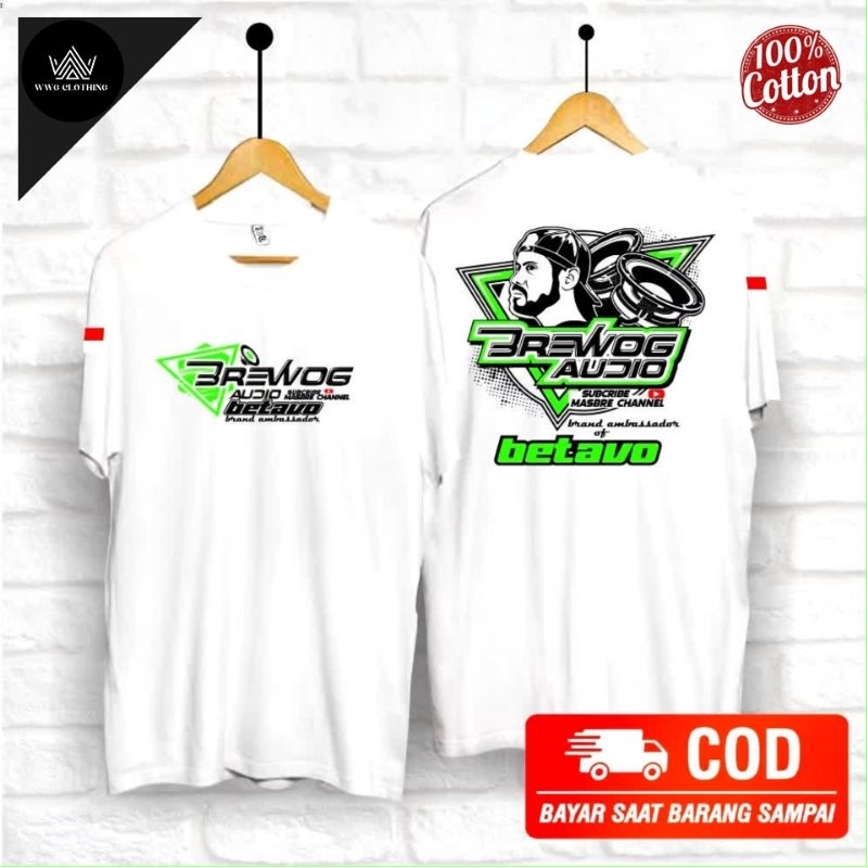 baju kaos Brewok betavo putih audio sound system big size jumbo