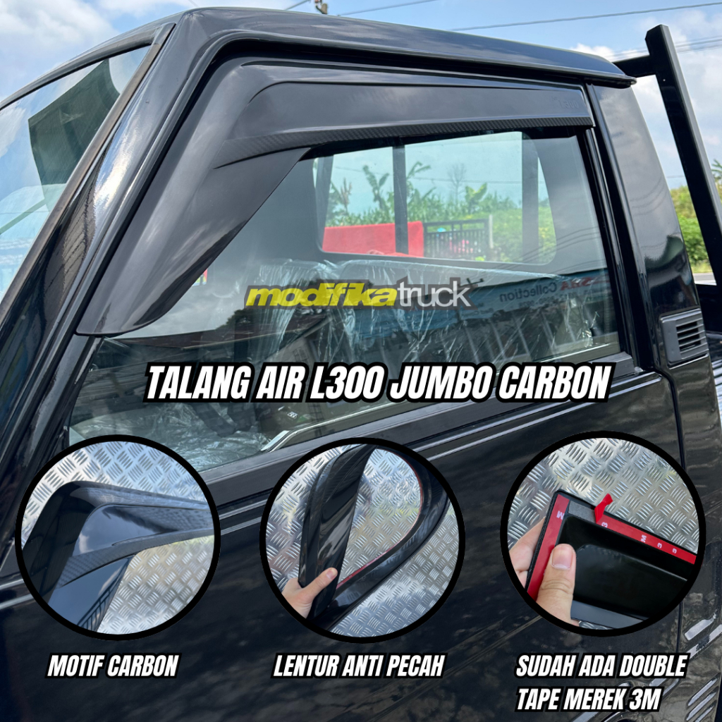 (SEPASANG) TALANG AIR L300 JUMBO CARBON ANTI PECAH BERGARANSI