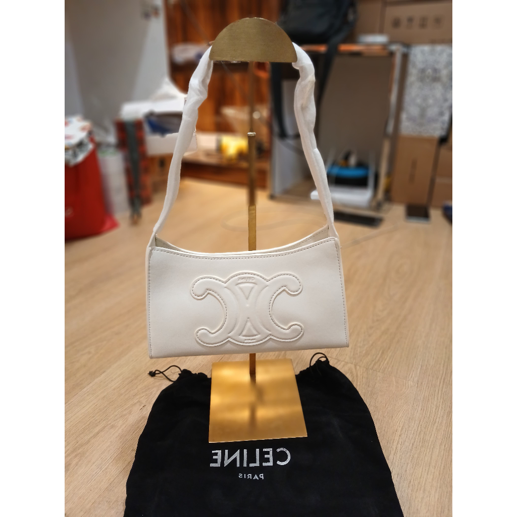 Tas wanita CLNE cuir triomphe white