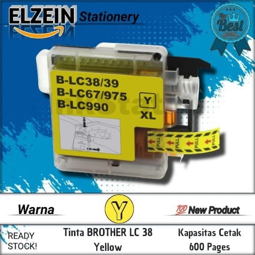 Cartridge Tinta Compatible Brother LC38 LC 38 Yellow Printer BROTHER DCP - 145C, 163C, 165C, 185C, 1