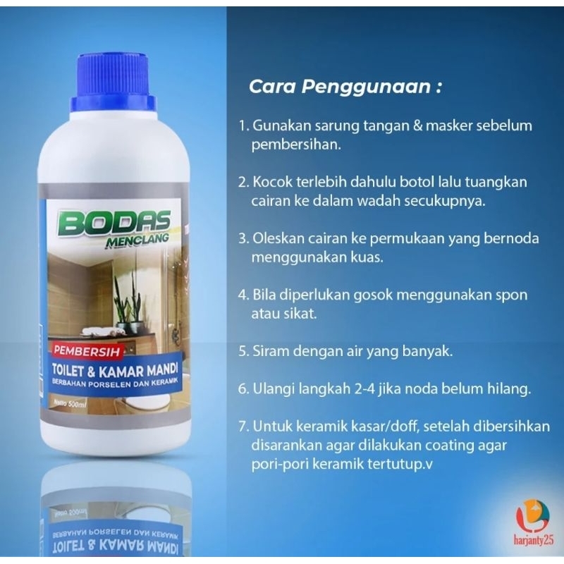 BODAS PEMBERSIH TOILET KAMAR MANDI SANGAT KUAT EXTRA STRONG