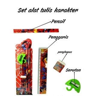 

TA-Alat Tulis Karakter Set 5In1 / Paket Lengkap Pensil Penghapus Rautan Penggaris Bergambar Kartun / Mini Stationery Set Character ATK