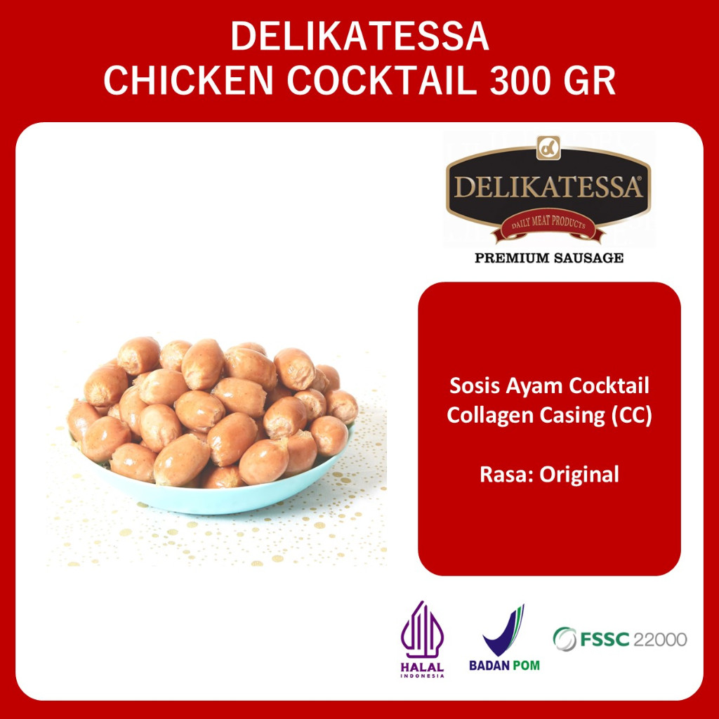 

DELIKATESSA CHICKEN COCKTAIL 300 GR SOSIS AYAM MINI HALAL