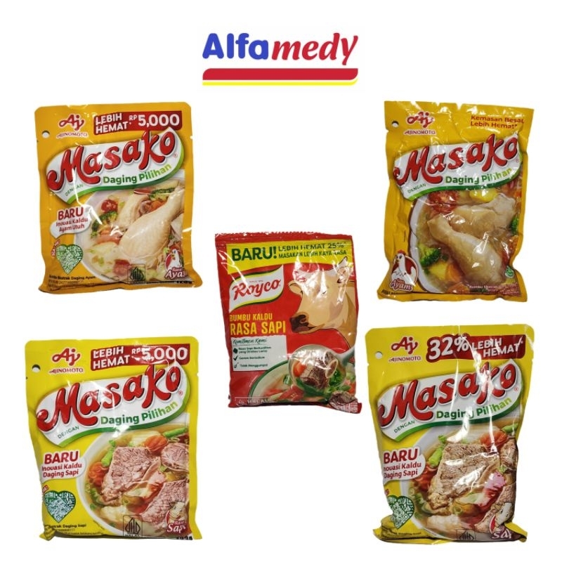 

promo kaldu bubuk royco, masako kemasan besar 123gr, 250gr.