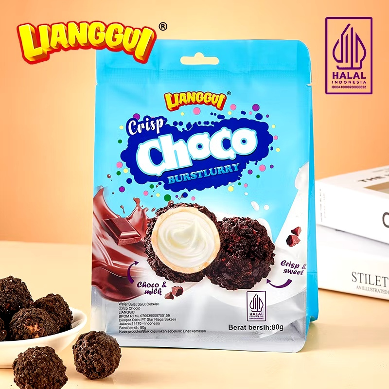 

[Halal] Lianggui Wafer Bulat Viral Crisp Choco Burstlurry 80 Gr