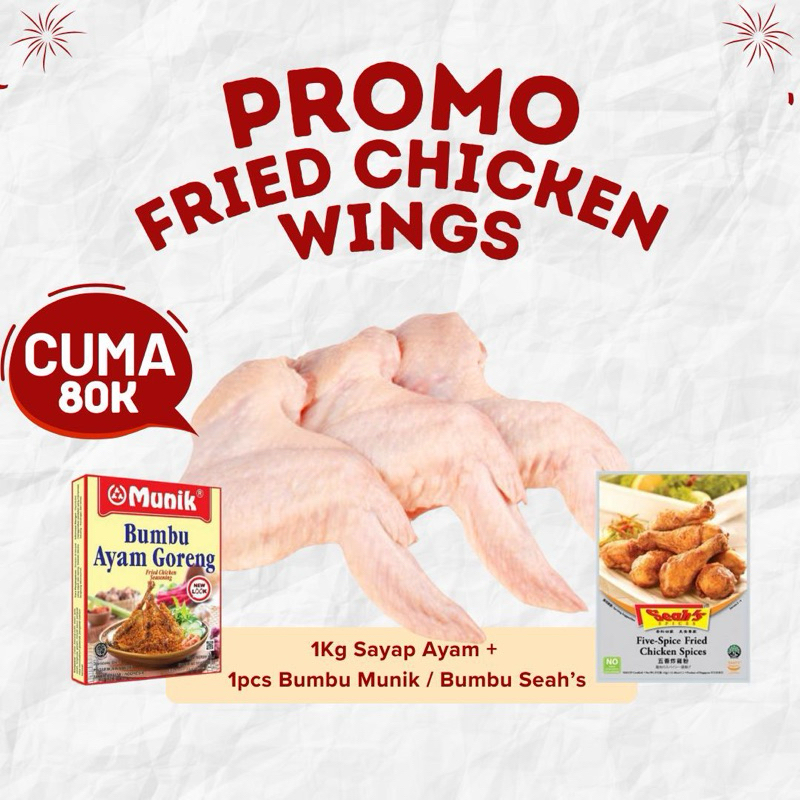 

PROMO 1kg Sayap ayam + Bumbu Masak Instan