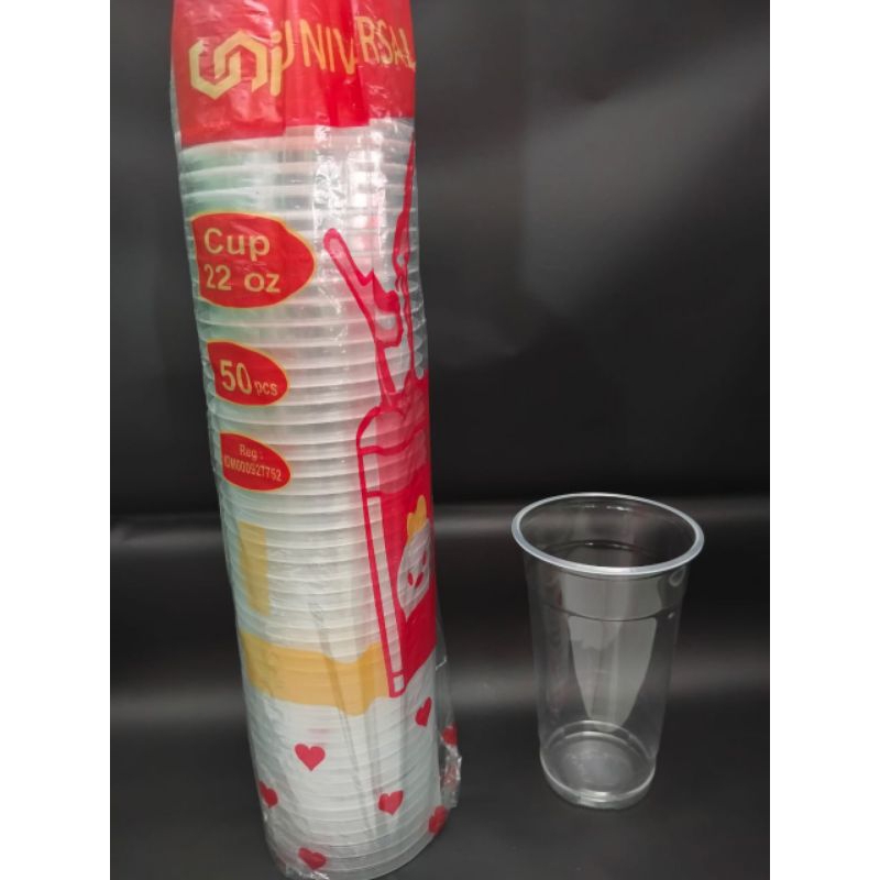 [ISI 50 PCS] GELAS CUP 22 OZ DATAR OVAL MERK UNIVERSAL