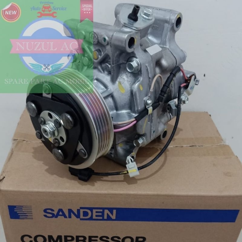 Compresor Kompresor AC Mobil Honda Brio Brio Satya 1200cc  Sanden Original