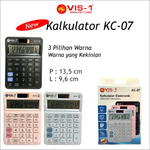 

KALKULATOR VIS 1 KC-07 / VIS1 KC7 12 DIGIT CALCULATOR MINI MINIMALIS DISPLAY BESAR BATERAI DAN PANEL DASAR LUCU ESTETIK MURAH ALAT HITUNG ALAT TULIS SEKOLAH ATK KANTOR KULIAH STATIONERY / M21 STATIONERY JOGJA