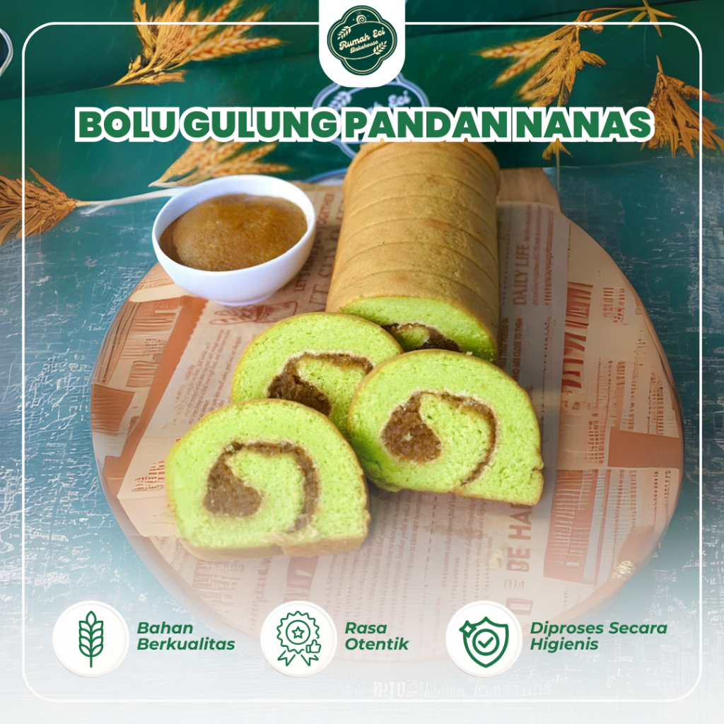 

Bolu Gulung Pandan Nanas Homemade Bakery Rumah Eci Bakehouse