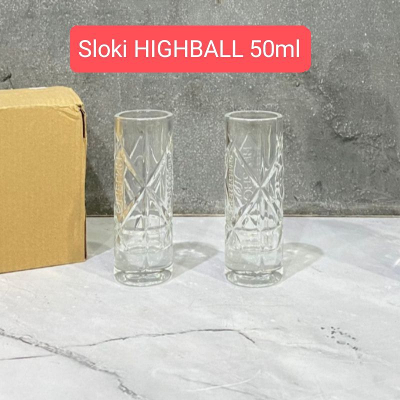 Gelas Sloki VODKA TEQUILA LIQUOR 50ml HIGHBALL/ SHOT GLASS Vodka Tequila Liquor MKS