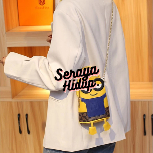 Tas Slempang Selempang Sling Bag Minions Fashion Modis Hangout Wanita Kekinian Import High Quality