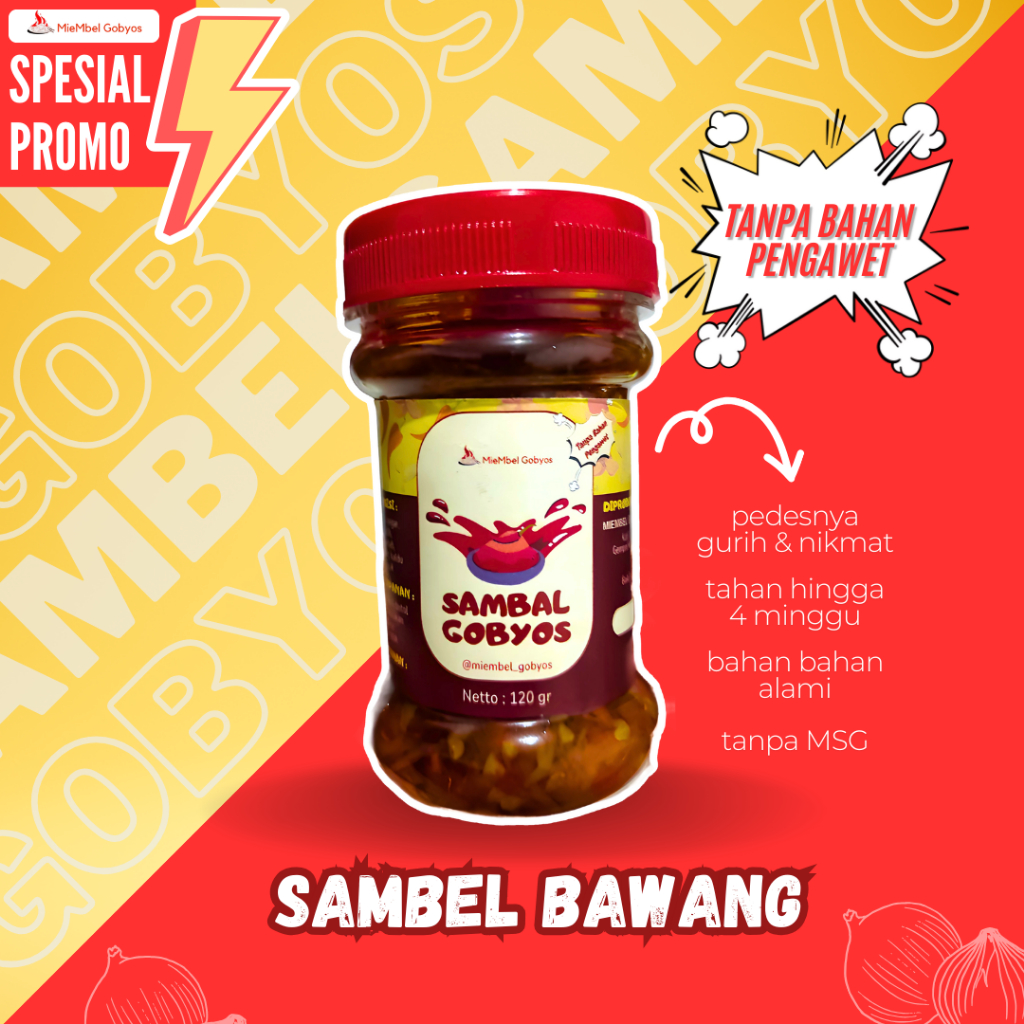 

MieMbel Gobyos - Sambel Gobyos Varian Bawang 120gr | Tanpa Pengawet & Non MSG