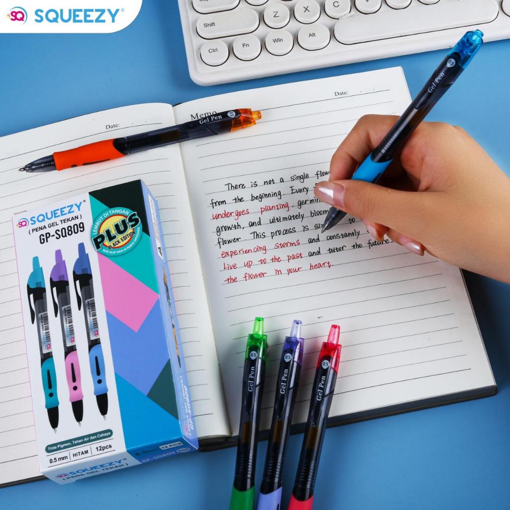 

Pulpen Gel Tekan Plus Squeezy | Gel Pen Click SQ Plus 0.5mm GP-SQ809