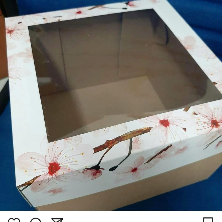

10 dus kue ceri jendela mika ukuran 30 kado ulang tahun bingkisan hari raya motif hiasan buah berat 350 gram