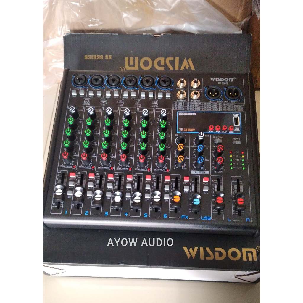 MIXER WISDOM ES6/ES 6 MIXER 6 CHANEL ORIGINAL GARANSI 1 TAHUN EFFECT DSP