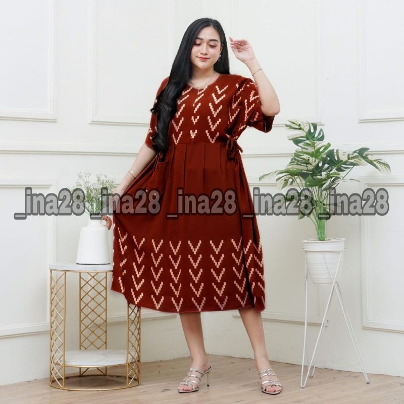 Daster Chibi Jumbo LD 130 Rayon Tebal Motif Zigzag