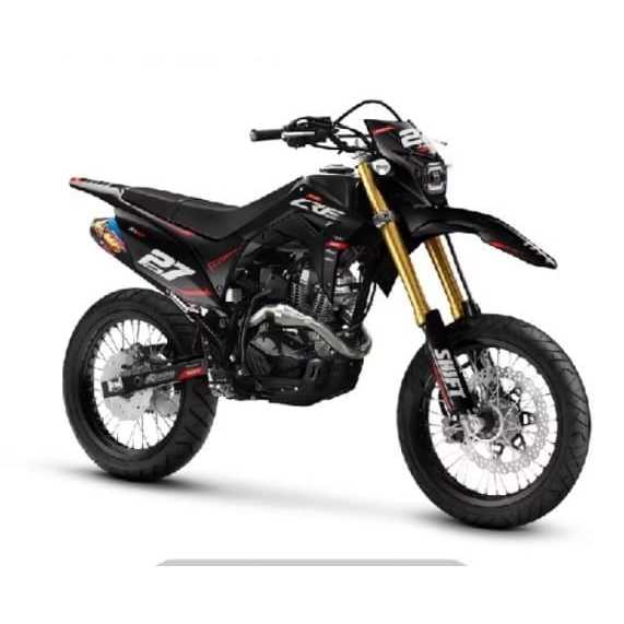 Decal Honda CRF 150L MOTIF simpel hitam list merah