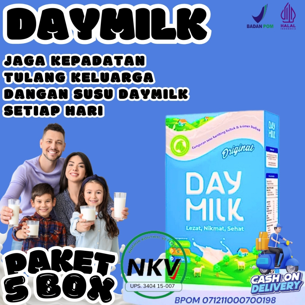 

DAYMILK - Paket 5 Box - Solusi Tulang, Sendi Dan Pernafasan Keluarga.