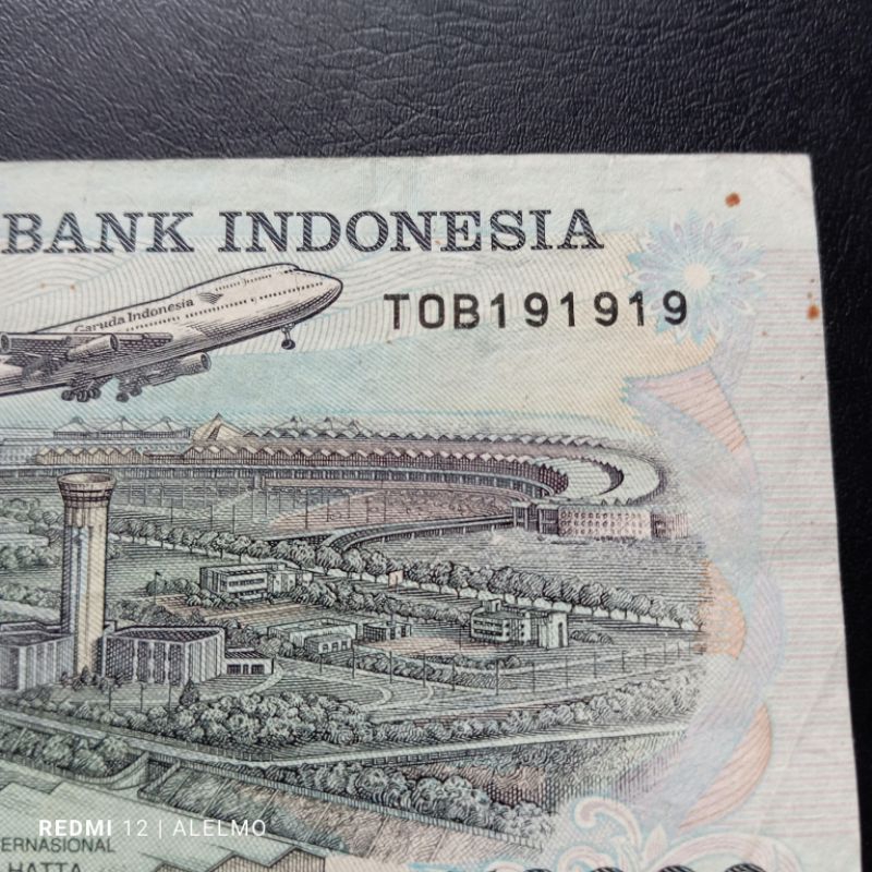 seri cantik 191919 uang kertas kuno 50000 rupiah suharto kertas 1995 bekas asli utuh