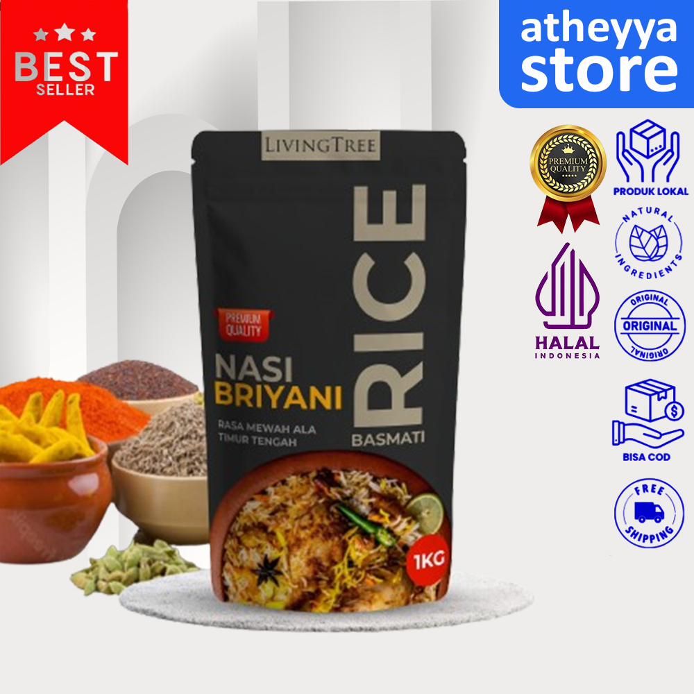 

Nasi Kebuli Biryani Mandhi Kabsah Bukhori Khas Arab 1Kg Instan | Beras Basmati | Paket Nasi Arab Beras Basmati bumbu Nasi Arab