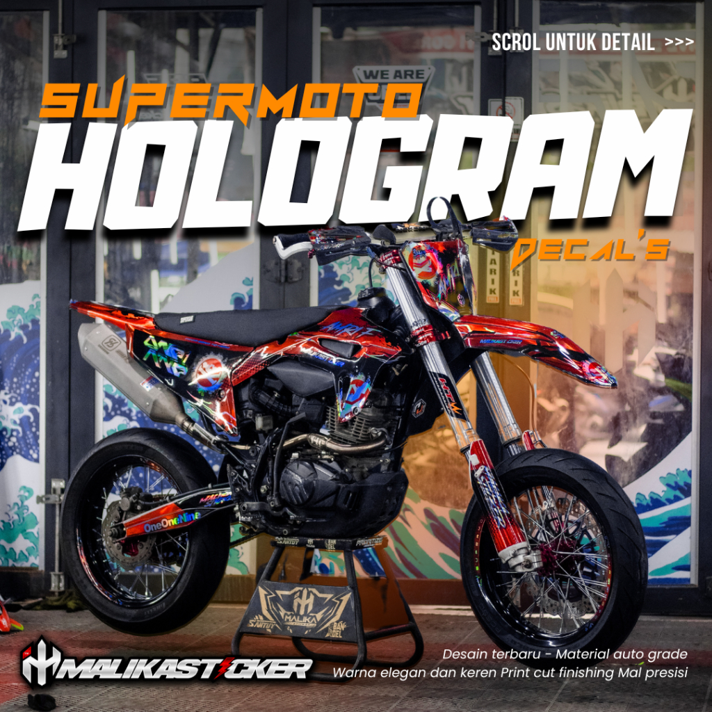 STIKER DECAL HOLOGRAM CRF SUPERMOTO