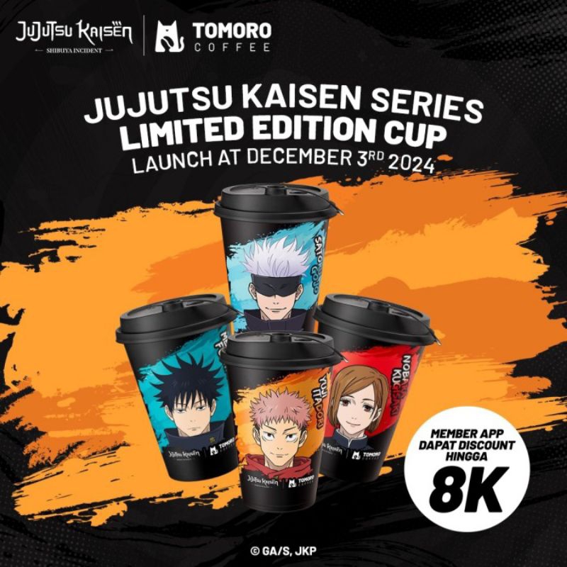 Tomoro Coffee X Jujutsu Kaisen Limited Edition Cup Gojo Satoru Yuji Itadori Nobara Kugisaki Megumi F