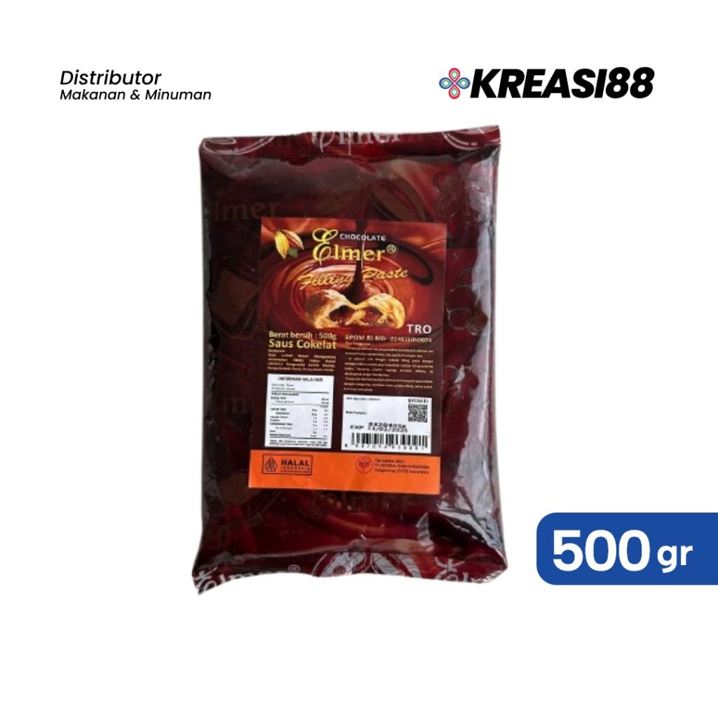 

ELMER FILLING PASTA TROPICAL DARK 500 GR / COKLAT ISIAN ROTI / FILLING COKLAT