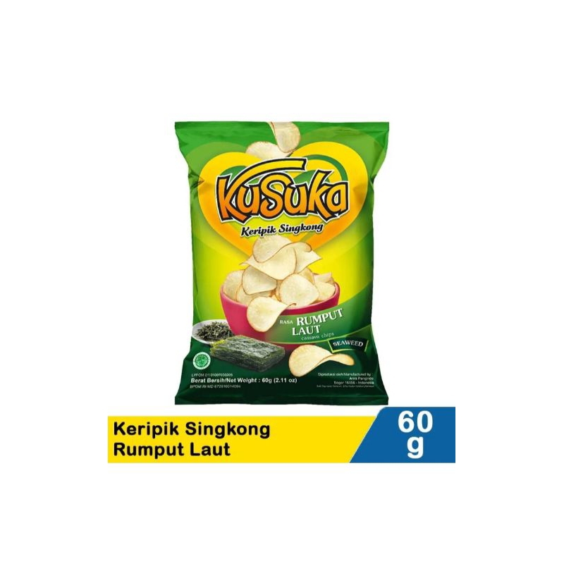 

KUSUKA KERIPIK SINGKONG RASA RUMPUT LAUT 60 GR