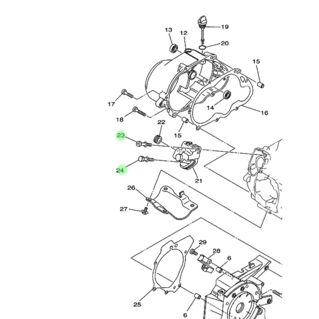 BAUT ATAS / BAWAH COVER TUTUP POMPA OLI SAMPING YAMAHA F1ZR FIZR ORIGINAL YAMAHA