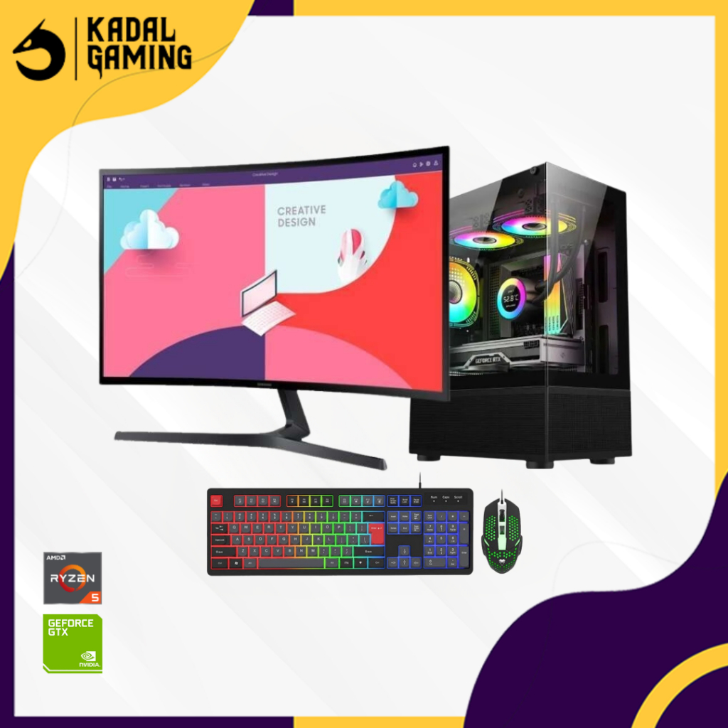 PC GAMING EDITING RYZEN 5 5600 VGA NVIDIA GTX 1060 6GB RAM 16GB SSD 128GB HDD 500GB FULLSET PEGASUS 