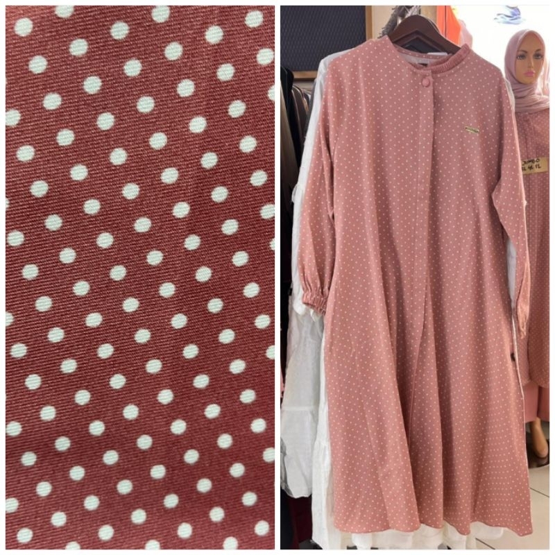 Kain shakila Premium Volkadot | Bahan kain shakila Volkadot Premium