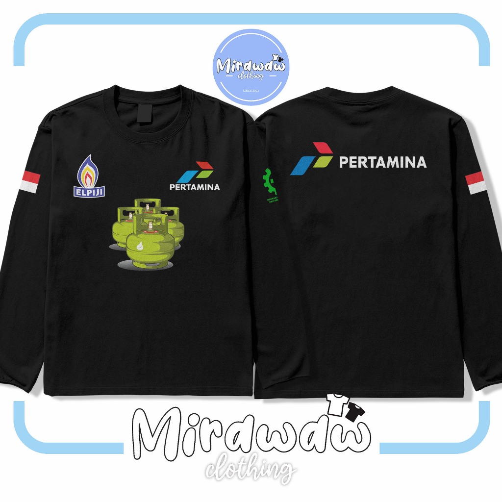 Kaos Elpiji Pertamina GAS ELPIJI BUMN PERTAMINA Db Perusahaan Lengan Panjang Baju Distro