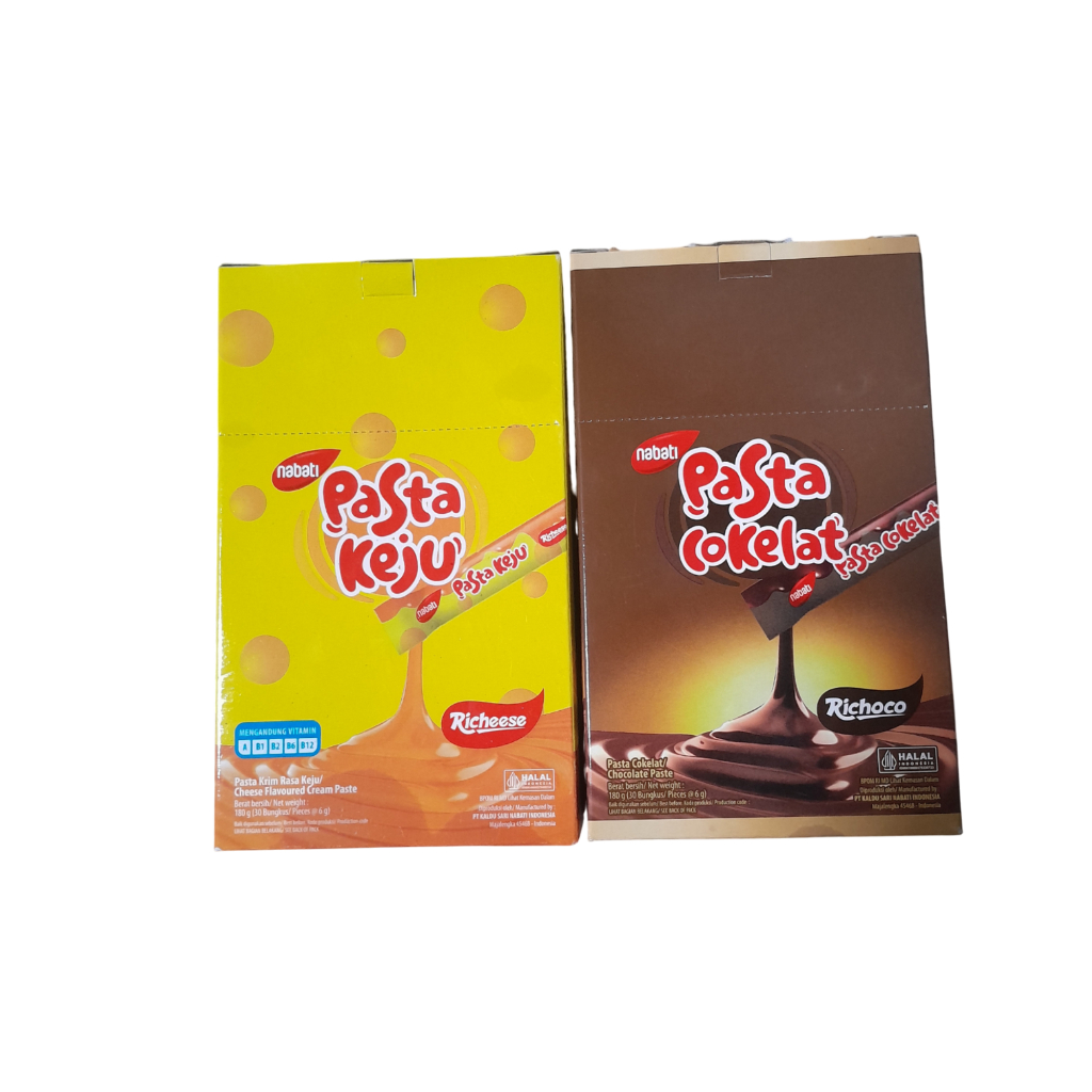 

Nabati Pasta Richeese Pasta Keju-Richoco Pasta Coklat ( 30 pcs x 8gr )