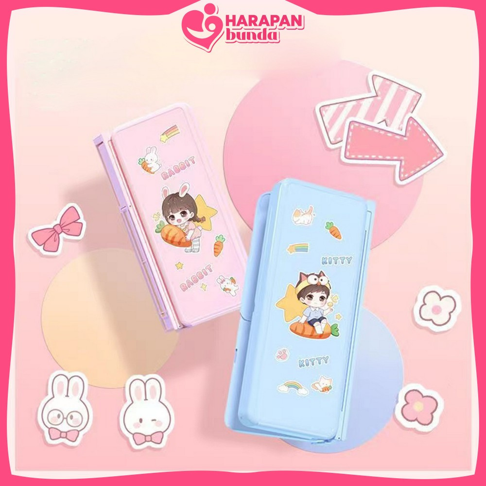 

Kotak Pensil Lipat 2IN1 Multifungsi dengan Tatakan Buku dan Papan Tulis Praktis / Tempat Penyimpanan Alat Tulis Anak Sekolah / Pencil Case Book Holder Import Harapan Bunda A73