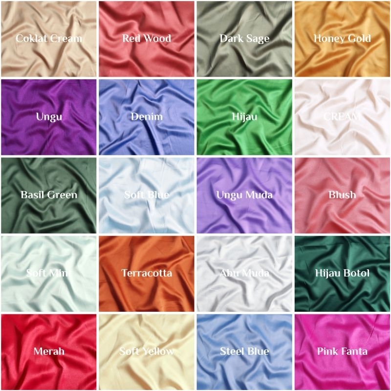 1 roll kain satin velvet premium 100% silky bahan saten velvet "Grade A" kain bridesmaid