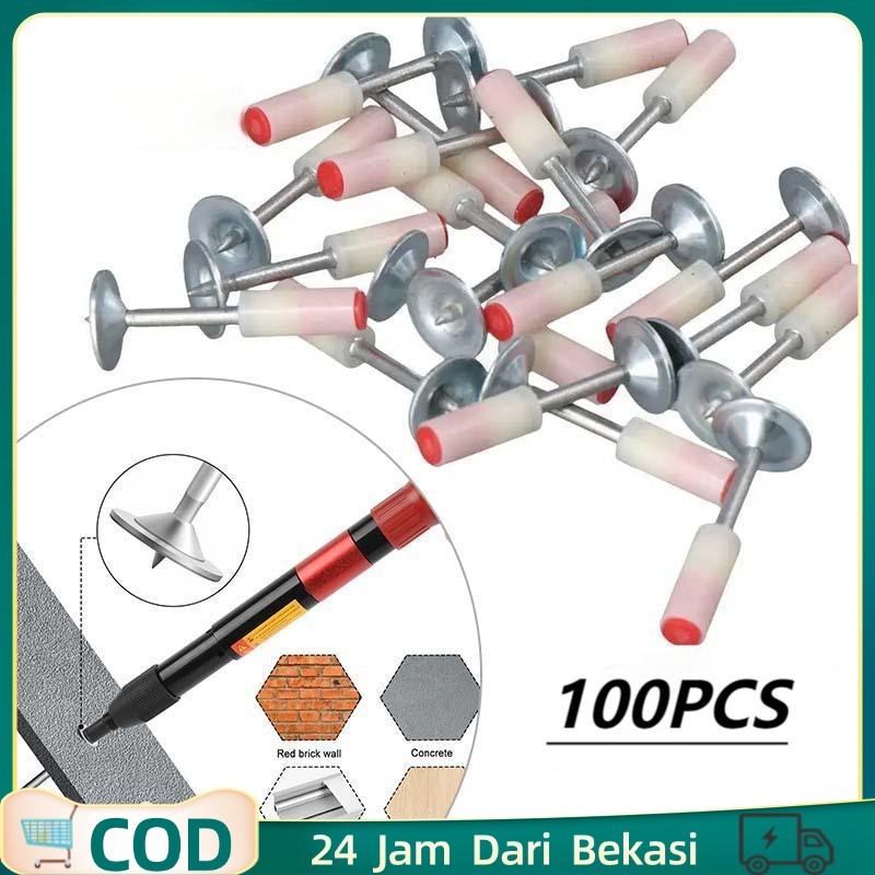 100pcs Paku Ramset Paku Beton 27mm/32mm Paku Ramset Beton Paku Tembok Beton Mini Accessories