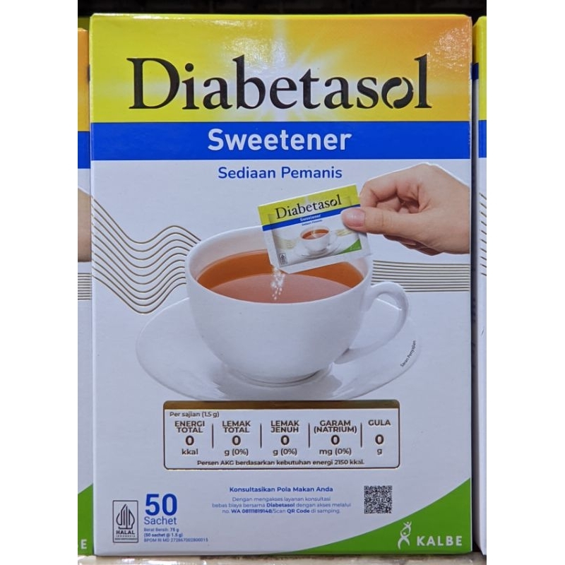 

DiABETASOL Sweetener 75 Gram (50 Sachet) || Pemanis Alami || Pemanis Untuk Penderita Diabetes