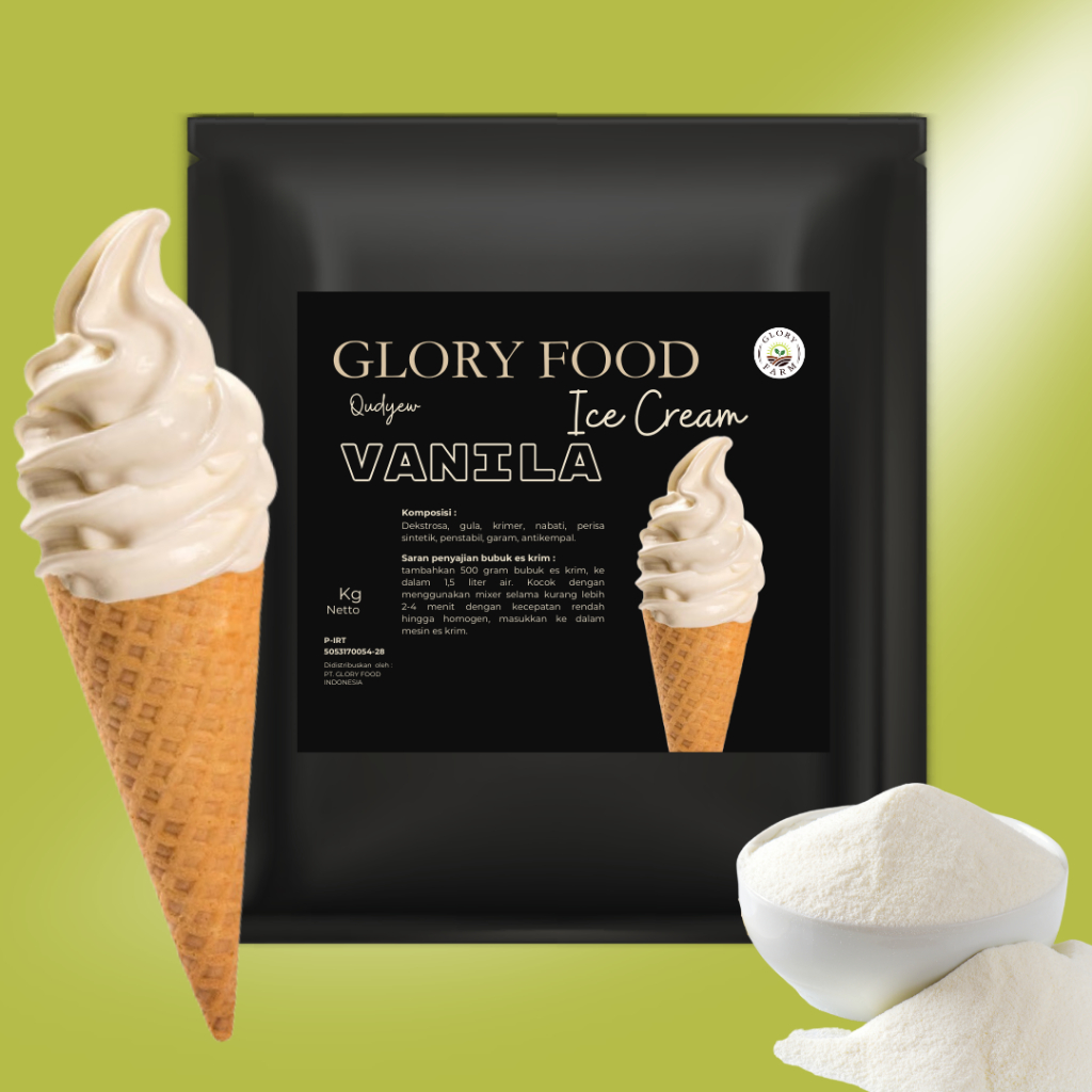 Qudyew Soft Ice Cream - Bubuk Eskrim Vanilla - Ice Cream Powder 1kg
