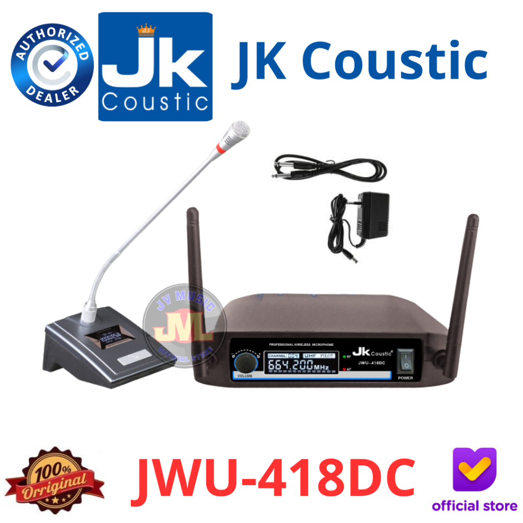 JK Coustic JWU418DC Microphone Wireless JK Coustic JWU-418DC Microphone Meja / Conference