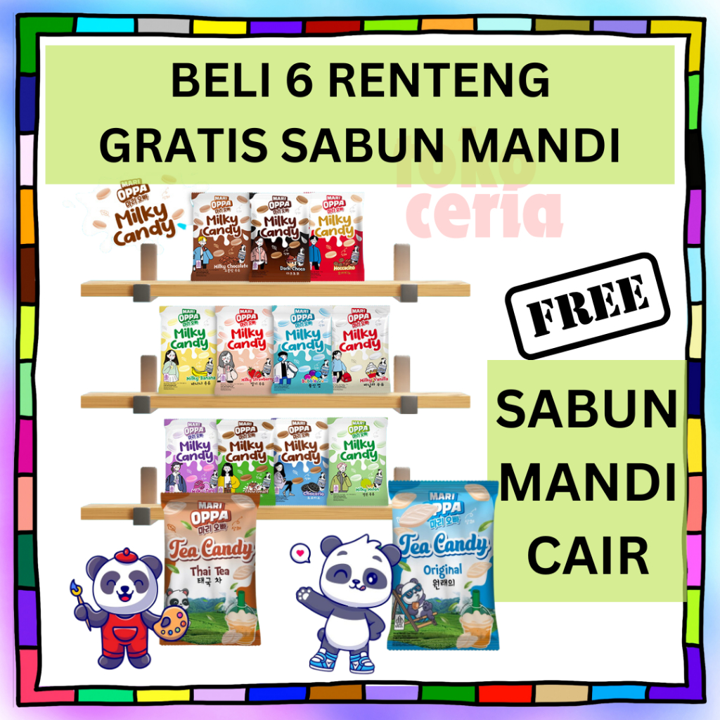 

[BUY 6,GET FREE GIFT] MariOppa Milky Candy - Permen Rasa Susu Buah renteng