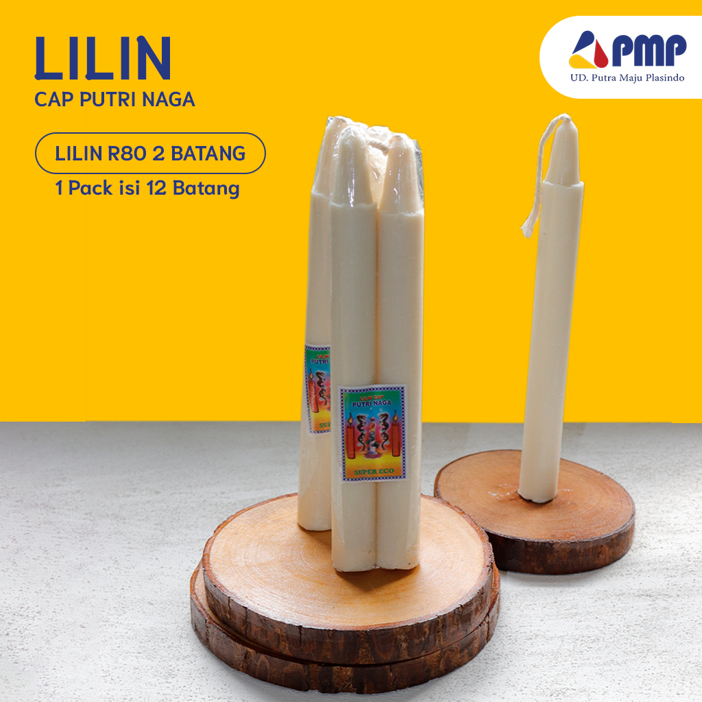 Lilin Putih R80 Isi 2 Batang | Lilin Altar