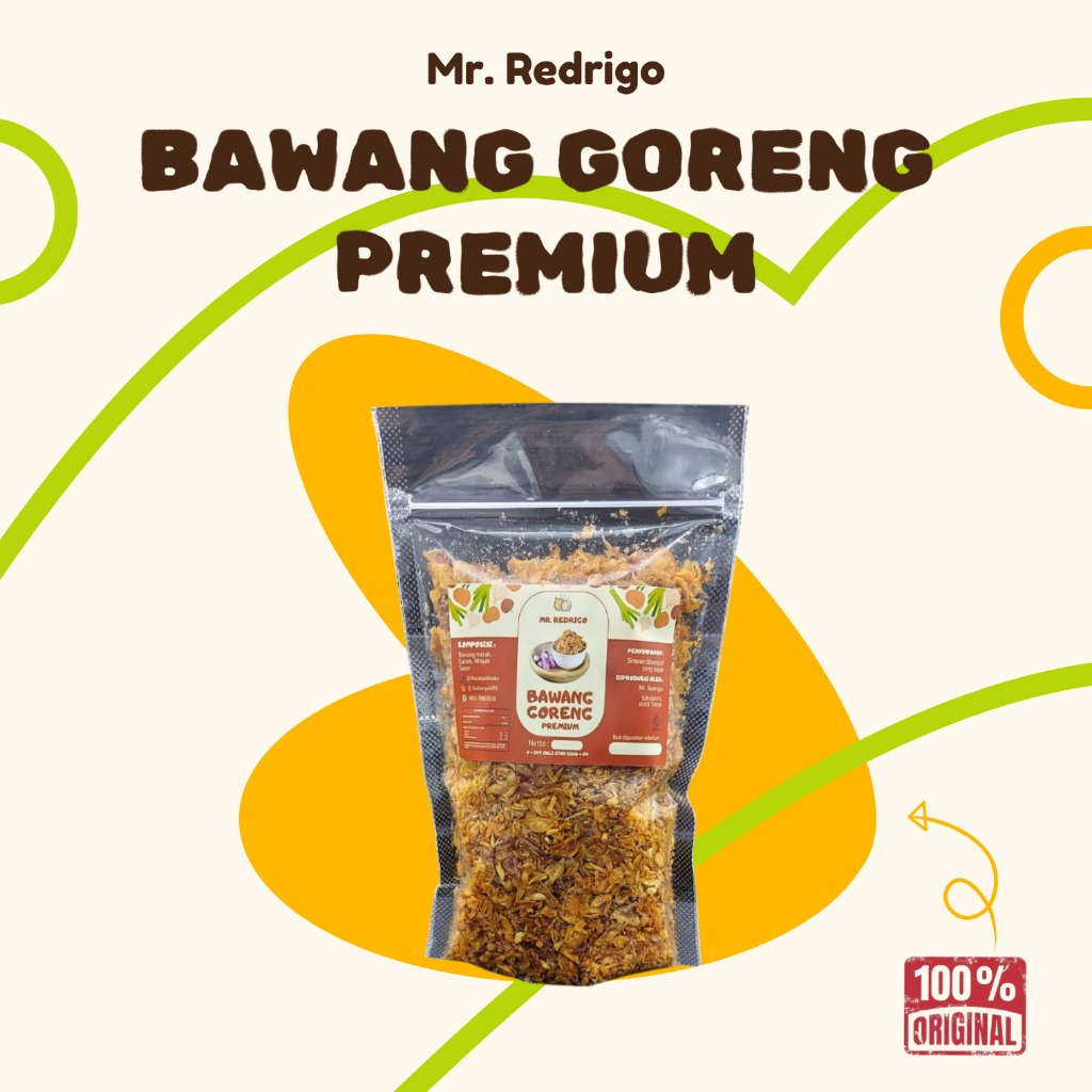 

Bawang Goreng Mr Redrigo 100 % Asli - 100 Gr Pouch
