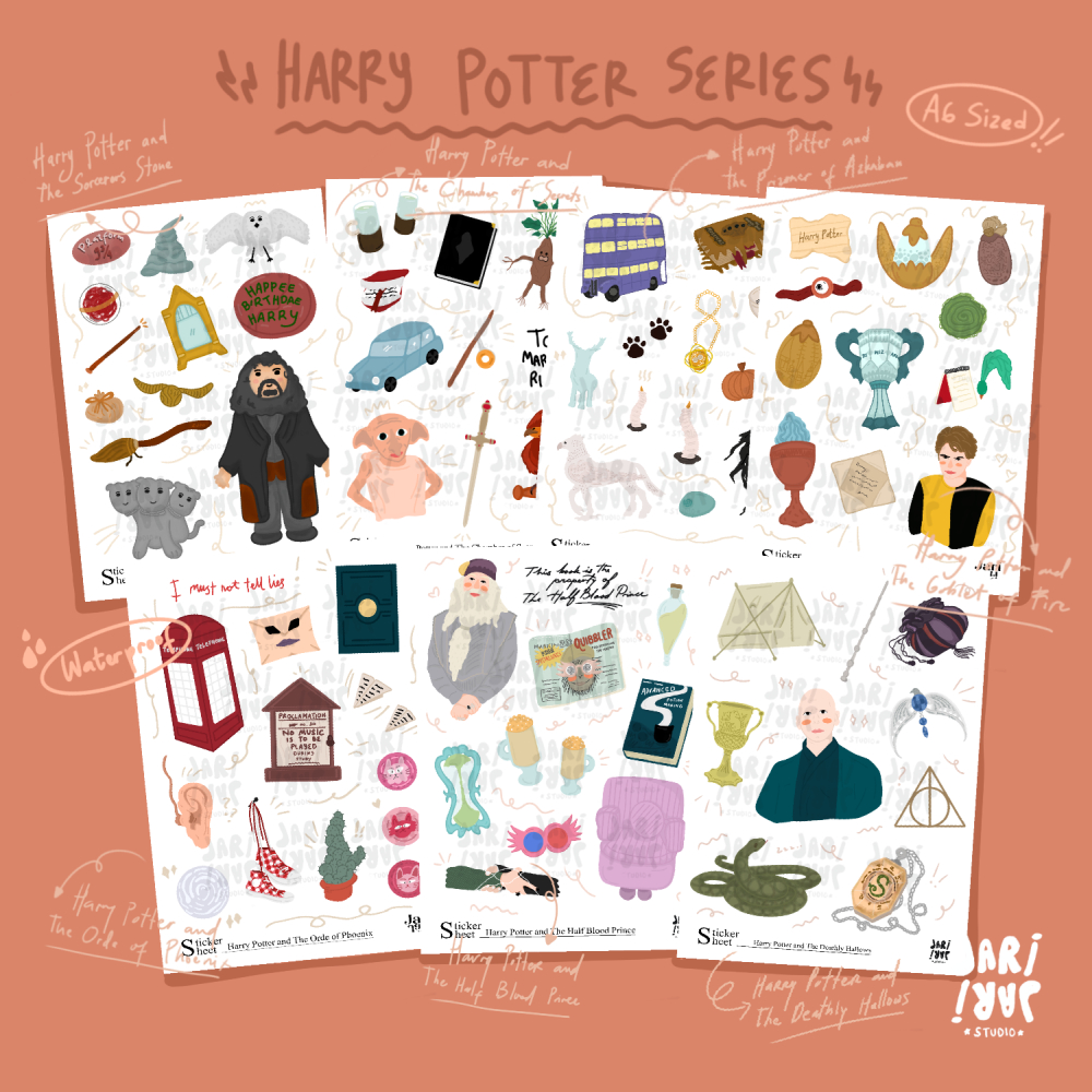 

JARI JARI Harry Potter Sticker Sheet / Stiker Kiss Cut