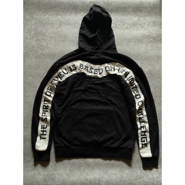 Hoodie jacket evisu spellout reflektif