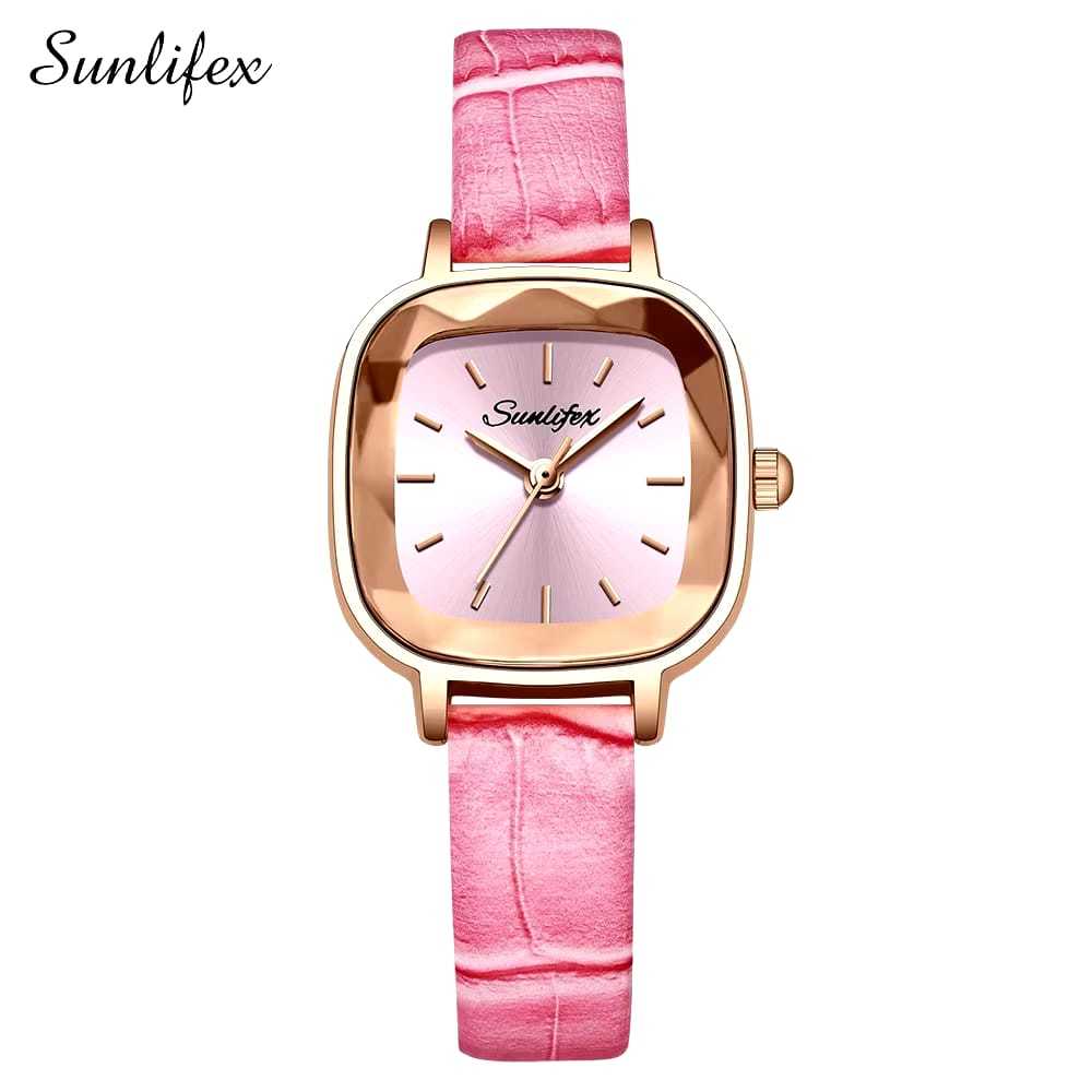 Jam Tangan Wanita 8003 Kuarsa Santai Anggun Jam Wanita Kecil Tali Kulit Jam Tangan Cewek