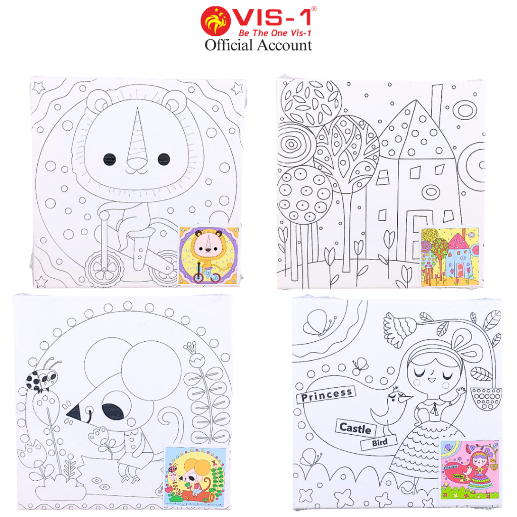 

VIS-1 - Canvas Painting ukuran 20x20cm (Dapat Kuas & Cat) / Media Lukis / Melukis / Canvas Set