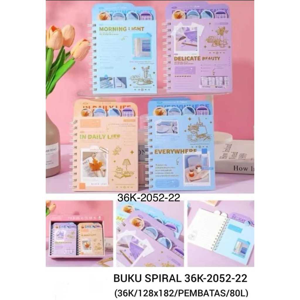 

BINDER NOTE NOTEBOOK Spiral Fancy Lucu / MAP BINDER 80 lembar 36k 2052